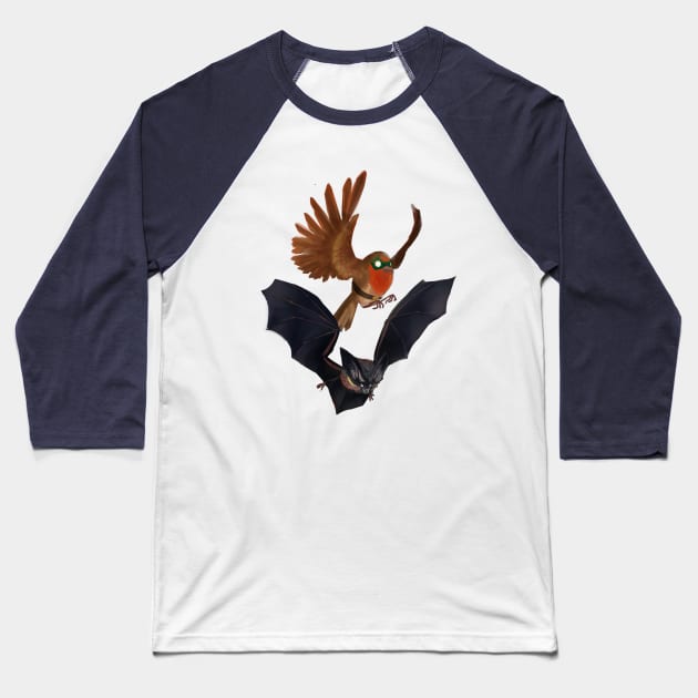 Bat and Robin Baseball T-Shirt by winterray